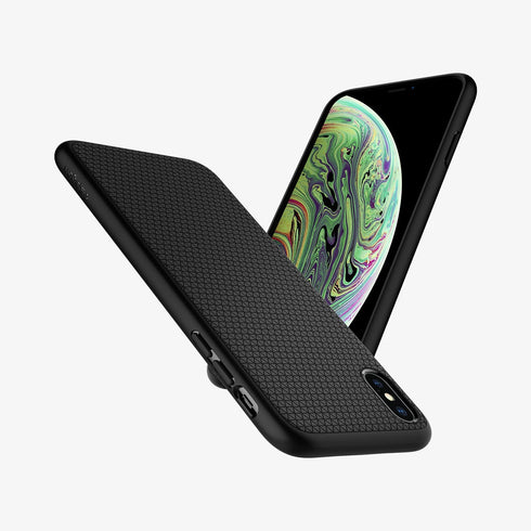 064CS24872 - iPhone XR Case Liquid Air in Black showing the back